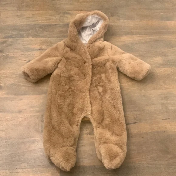 Zara Jackets Coats Baby Zara Faux Fur Hooded Snowsuit Poshmark